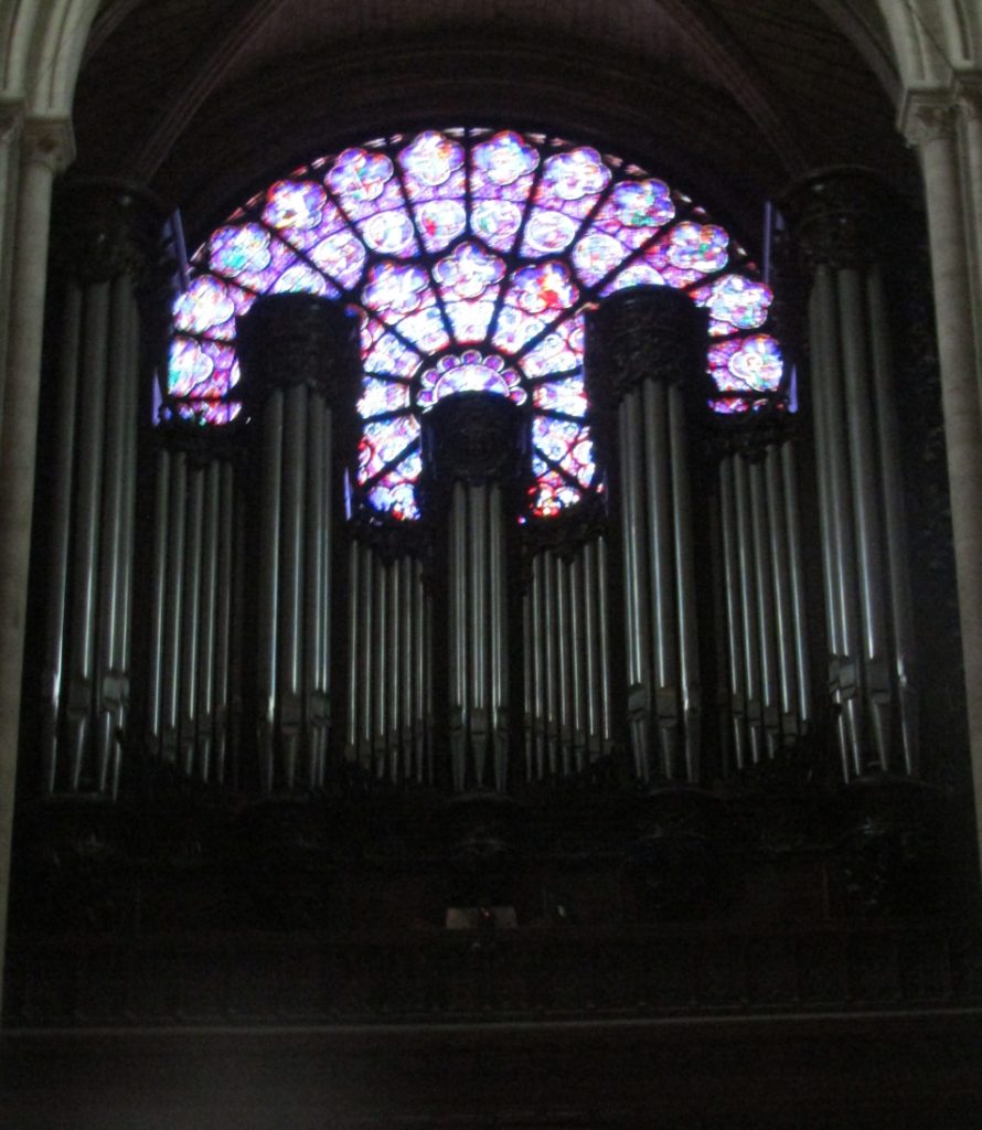 Notre Dame Cathedral Pipe Organs and West Rose window - photo by Lysandra Furstenberg