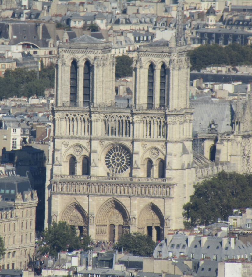 Notre Dame Cathedral seen from top Eiffel Tower - photo by Lysandra Furstenberg
