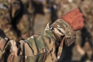 An Afghan butterfly on a soldier's sleeve.