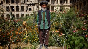 A gardener and his garden in Afghanistan. Afghans are avid garners. 