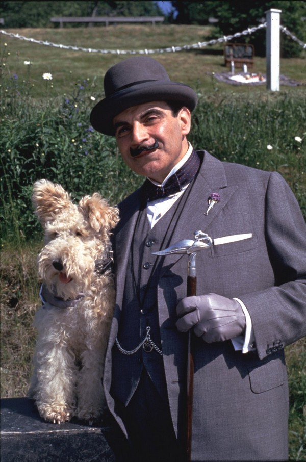 Bob and Hercule Poirot in the movie adaptation of Dumb Witness by Agatha Christie