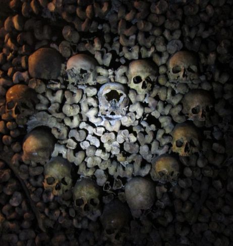 A heart made out of skulls. Paris Catacombs