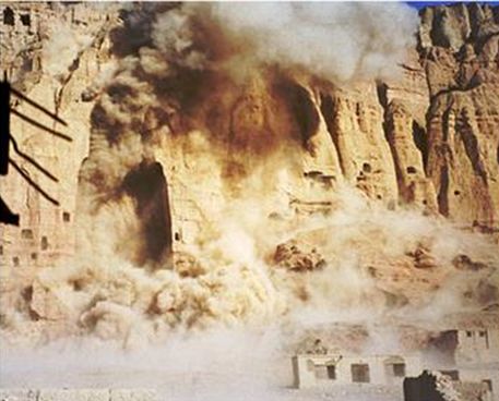 Taliban destroyig the Bamiyan Buddhas. Lurid, Autumn's Gold