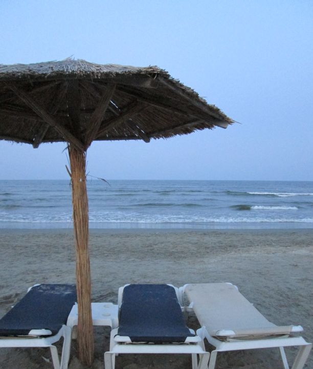 after sunset beach umbrella by the sea @PatFurstenberg