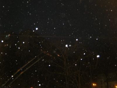 snow at night