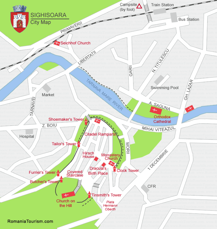 Sighisoara City Map (Harta Orasului Sighisoara)