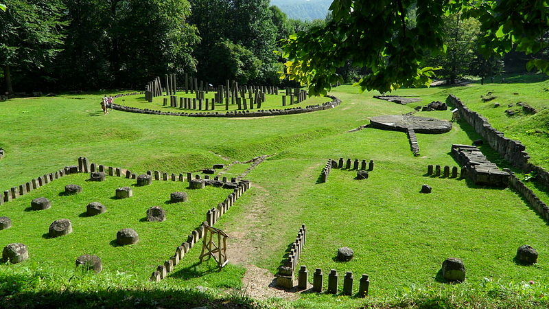 Ruins of Sarmizegetusa Regia, Dacia's main political city 1st century BC - The small rectangle temples - The Sacred Area – Gradistea Muntelui, Sureanu Mountains, Hunedoara, Transylvania, Romania