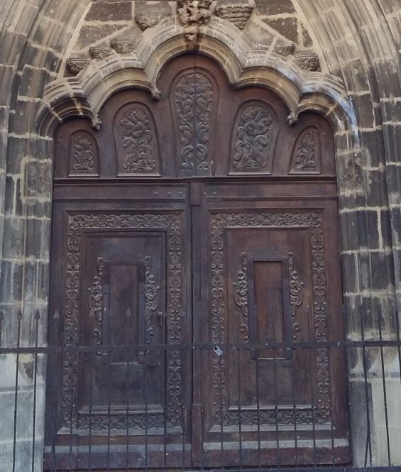 The carved doors of Black Church Golden Portal