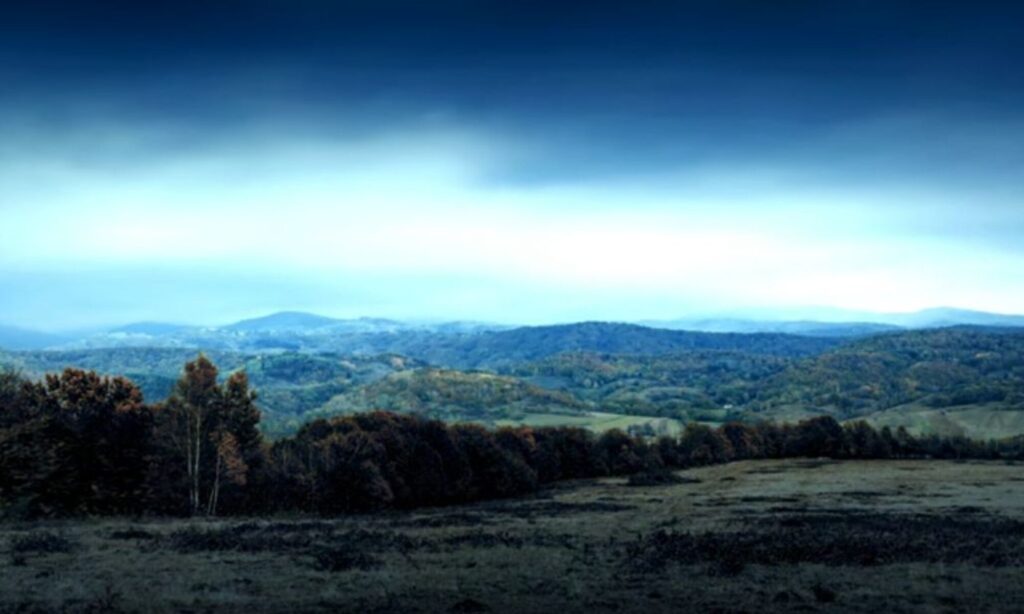 blue hills over Romania Dreamland book by Patricia Furstenberg