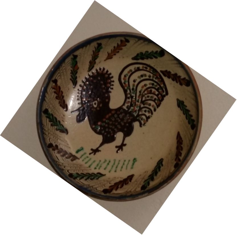 Horezu rooster folk pottery