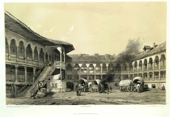 Hanul lui Manuc, Manuc's Inn, Bucharest 1840