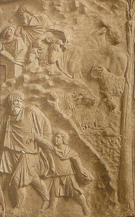 Dacians on Trajan's column - we can see sheep, cows, goats