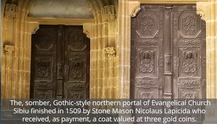 Sibiu-Evangelical-church-north-portal-stone-mason-Nicolaus-Lapicida