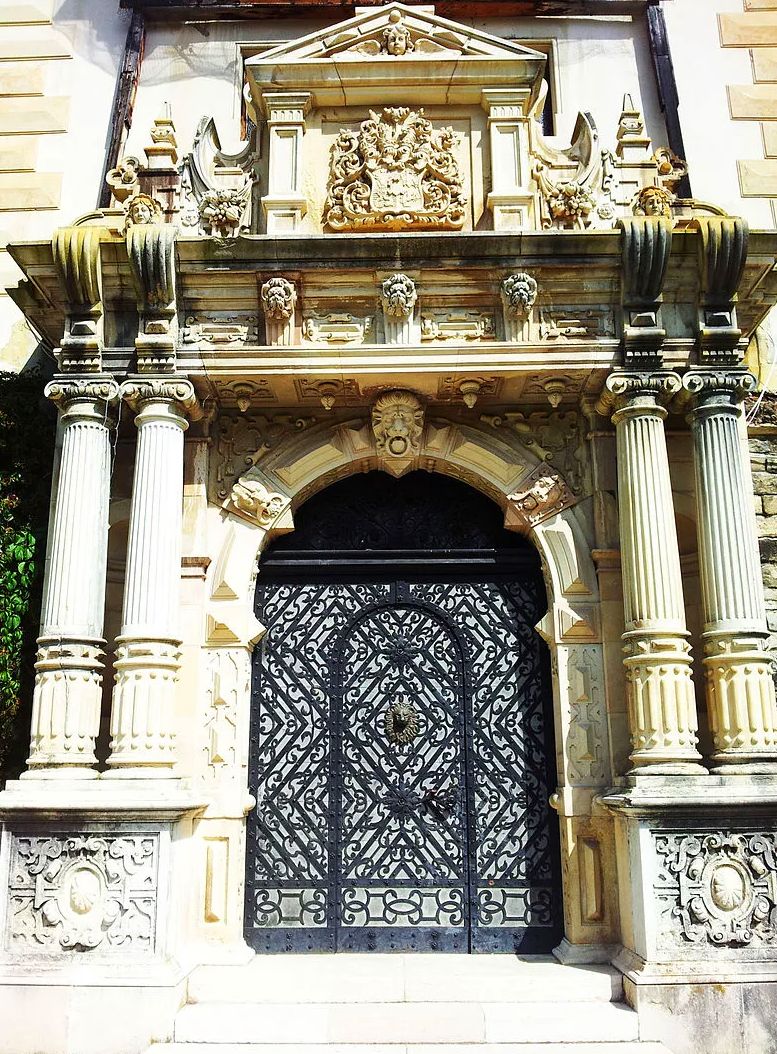 Peles Castle legends and mysterious locked wrought iron front door