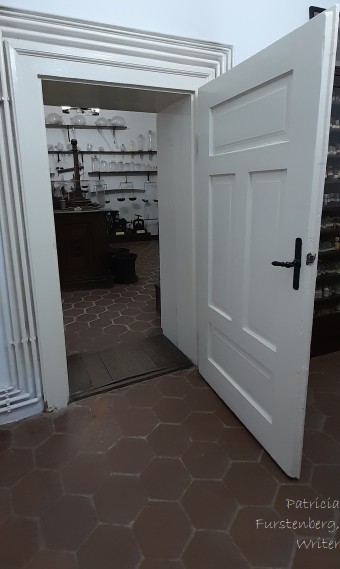 looking from the homeopathic vault into laboratory pharmacy museum Sibiu