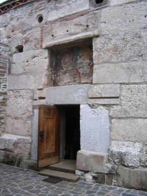 Densus Church roman columns medieval building door