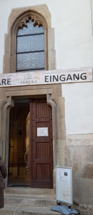 Evangelical Church Sibiu door to ferula Southern facade