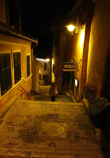 Sibiu night photo Goldsmiths passage