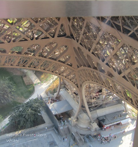 Eiffel tower wrought iron leg looking down Patricia Furstenberg