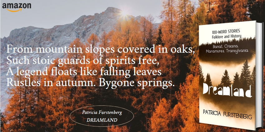 book quote Dreamland, mountain slopes covered in oaks "From mountain slopes covered in oaks,
Such stoic guards of spirits free,
A legend floats like falling leaves
Rustle in autumn. Bygone springs." (Dreamland)