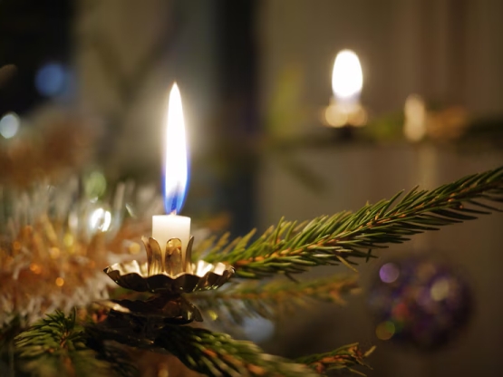 Christmas candle fir tree to remind of Christ's star