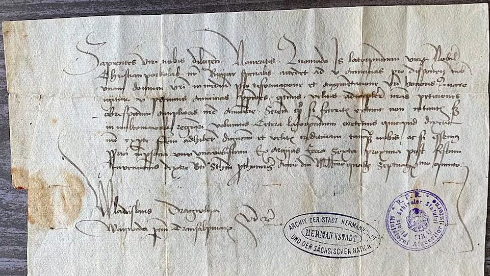 letter Vlad Dracula Sibiu Hermannstadt State Archives