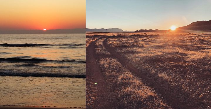 sunrise at the Black Sea Vama Veche, in the Karoo desert Afrikaburn