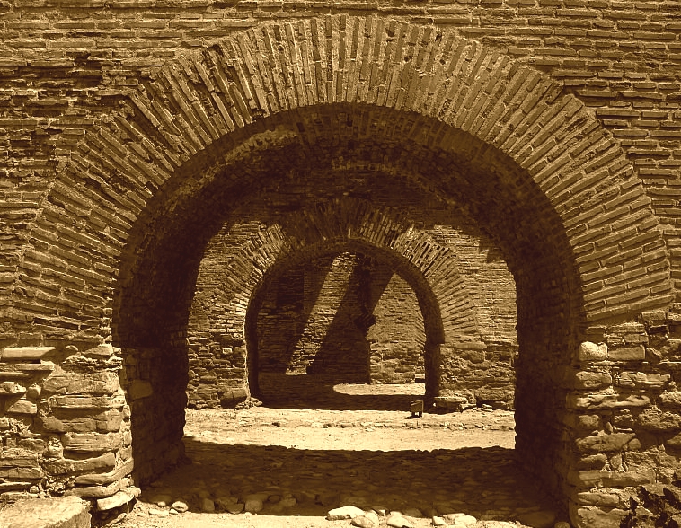 The original lowers walls made of river stone, Targoviste princely court, where Vlad III would have ruled
