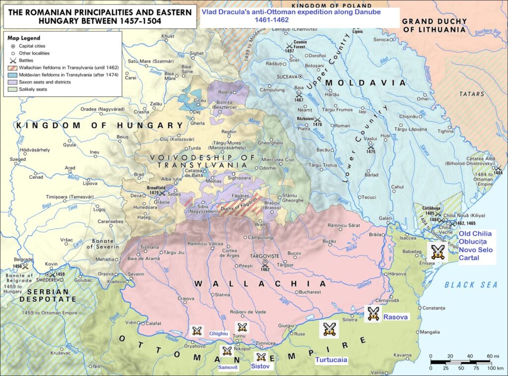 Vlad Dracula's anti-Ottoman expedition along Danube, winter 1461-1462